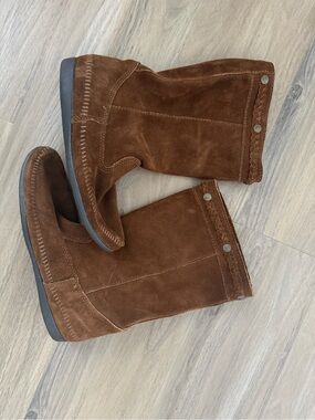 Men's Brown Suede Mid-Calf Casual Boots
